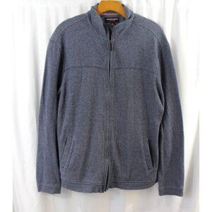 Johnston & Murphy Mens Blue Long Sleeve Cotton Full Zip Sweater M